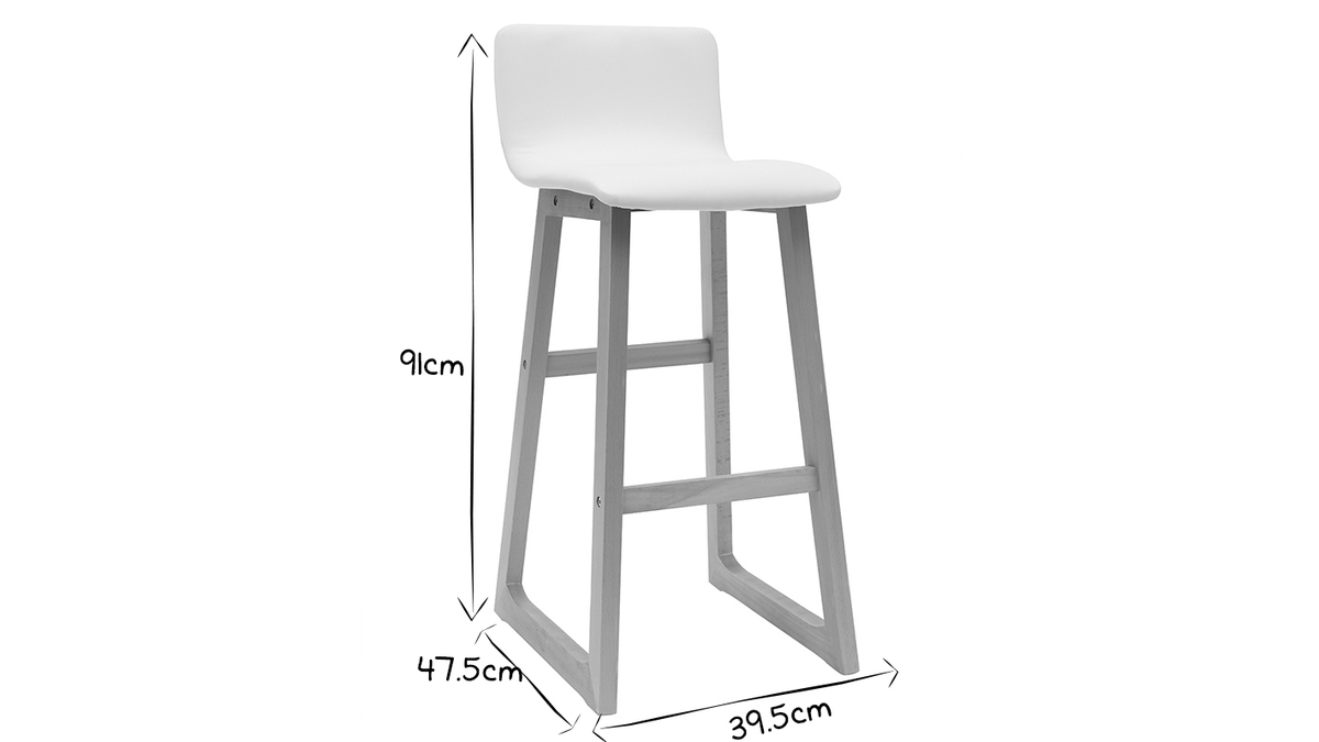 2er-Set Barhocker helles Holz und PU Wei 72 cm OSAKA