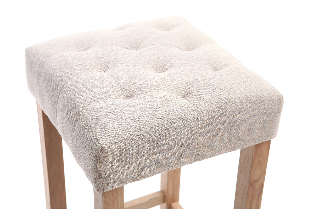 2er-Set Barhocker, Naturbeiger Stoff, H�he 75 cm RIVOLI