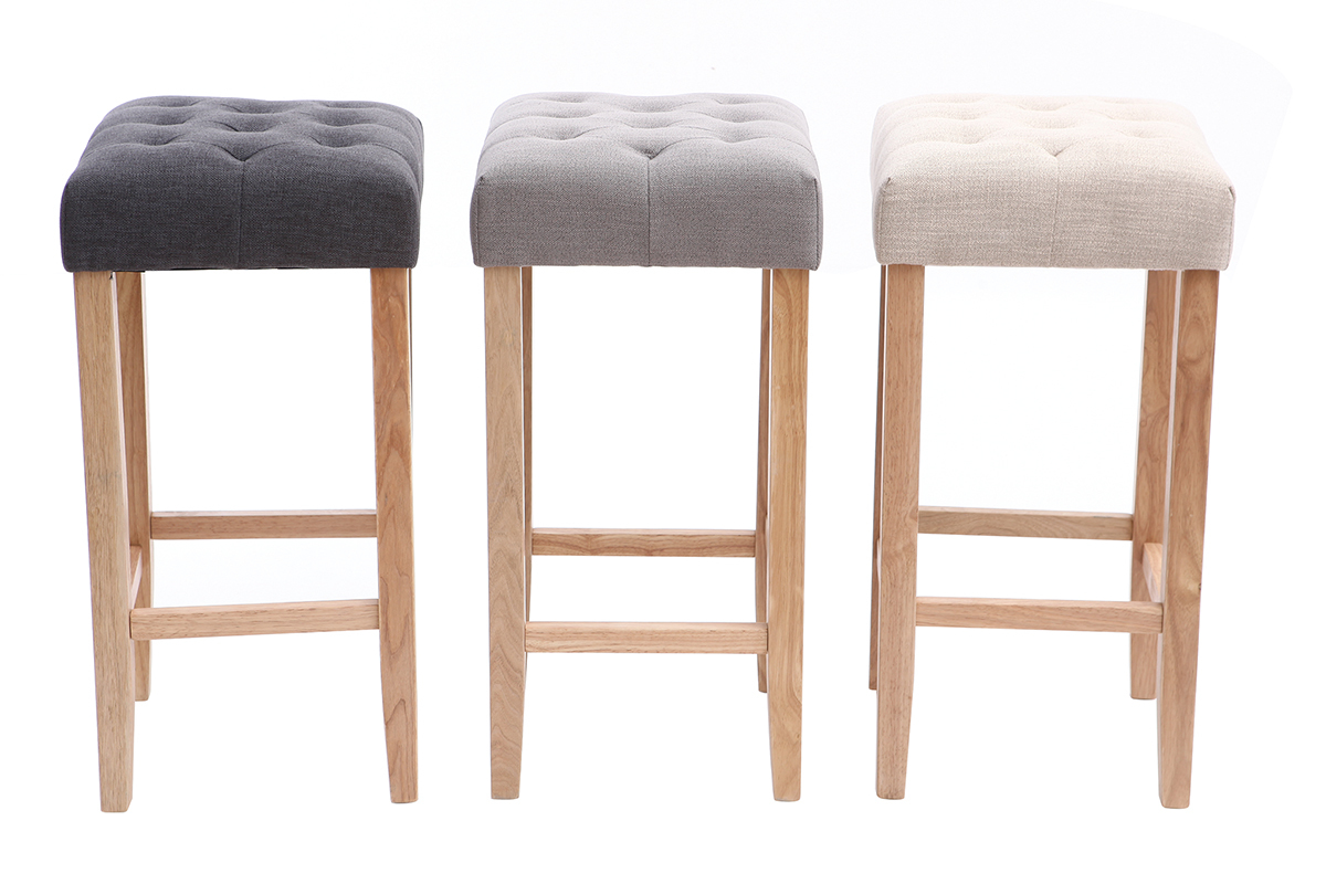 2er-Set Barhocker, Naturbeiger Stoff, H�he 75 cm RIVOLI