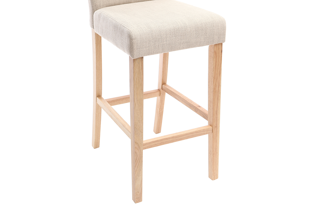 2er-Set Barhocker, naturfarbener Stoff, H�he 75 cm EDGAR