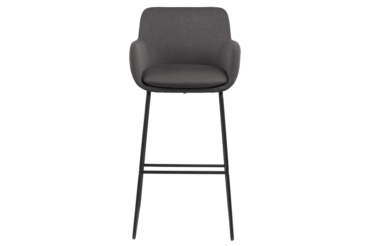 2er-Set Barhocker Stoff Dunkelgrau H75cm AMICA