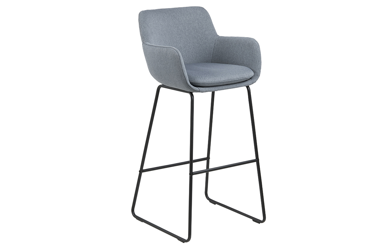2er-Set Barhocker Stoff Hellgrau Hhe 75cm AMICA
