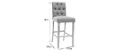 2er-Set Barhocker/-stühle, hellgrauer Stoff, Höhe 75 cm RIVOLI