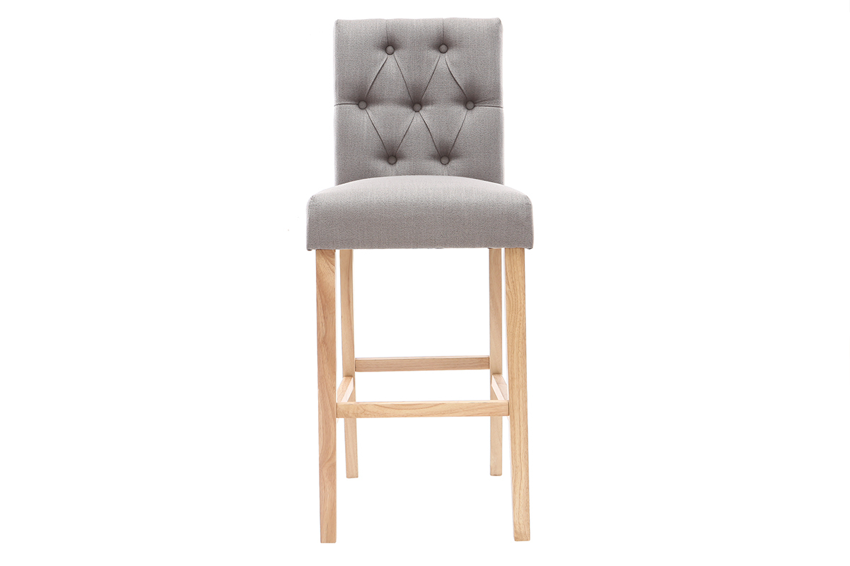 2er-Set Barhocker/-sthle, hellgrauer Stoff, Hhe 75 cm RIVOLI