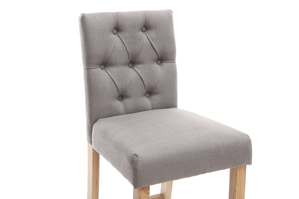 2er-Set Barhocker/-sthle, hellgrauer Stoff, Hhe 75 cm RIVOLI