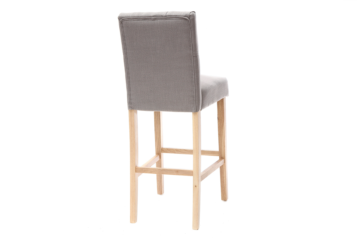 2er-Set Barhocker/-sthle, hellgrauer Stoff, Hhe 75 cm RIVOLI
