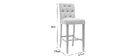 2er-Set Barhocker/-stühle, naturfarbener Stoff, Höhe 75 cm RIVOLI