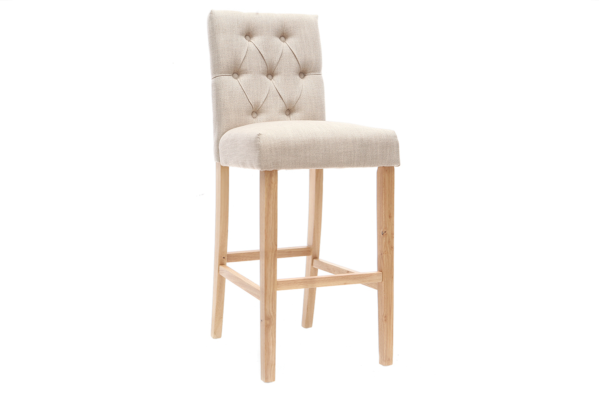 2er-Set Barhocker/-sthle, naturfarbener Stoff, Hhe 75 cm RIVOLI