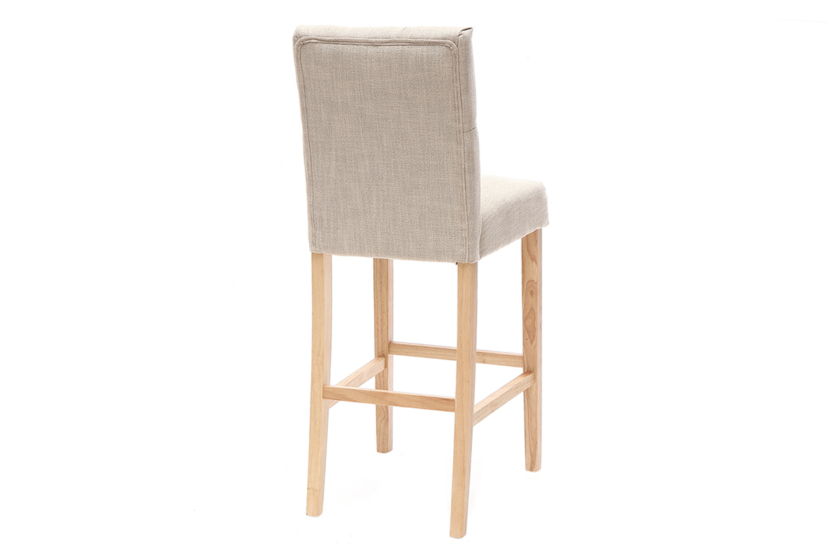 2er-Set Barhocker/-sthle, naturfarbener Stoff, Hhe 75 cm RIVOLI