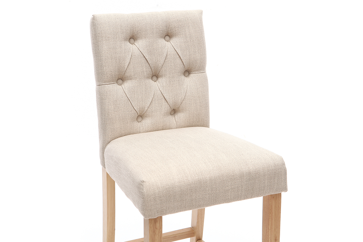 2er-Set Barhocker/-sthle, naturfarbener Stoff, Hhe 75 cm RIVOLI