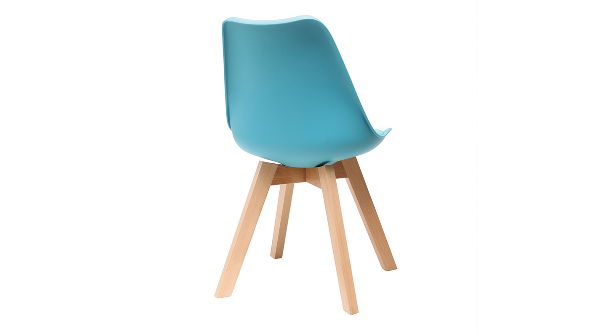 2er-Set Blaue Design-Sthle mit Holzbeinen PAULINE