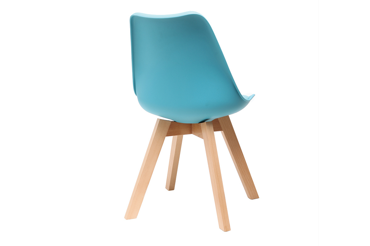 2er-Set Blaue Design-St�hle mit Holzbeinen PAULINE