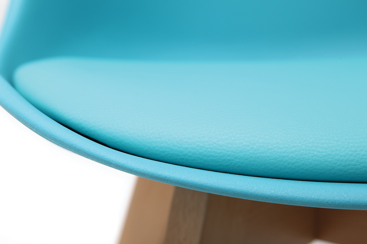 2er-Set Blaue Design-St�hle mit Holzbeinen PAULINE