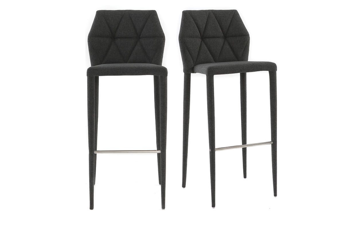 2er-Set Design-Barhocker Grau KARLA