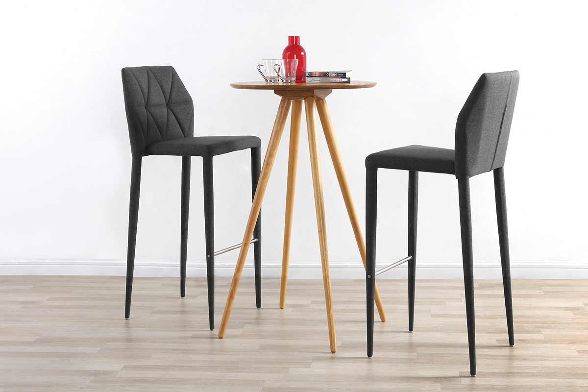 2er-Set Design-Barhocker Grau KARLA