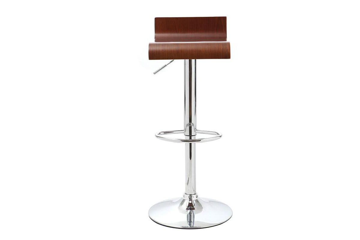 2er Set Design-Barhocker / Kchenhocker aus Holz SURF V2 Farbe Nussbaum