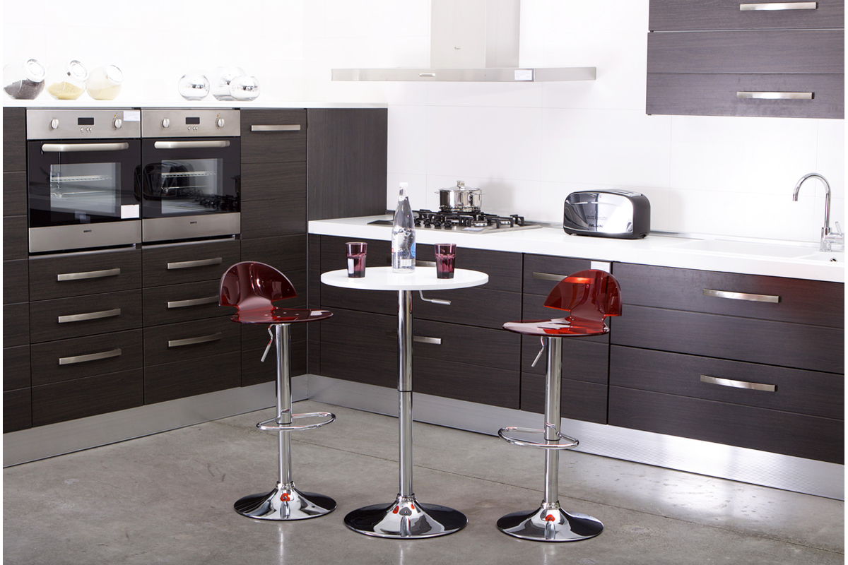 2er-Set Design-Barhocker Plexiglas Rot transparent ORION