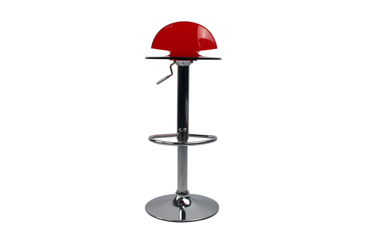 2er-Set Design-Barhocker Plexiglas Rot transparent ORION