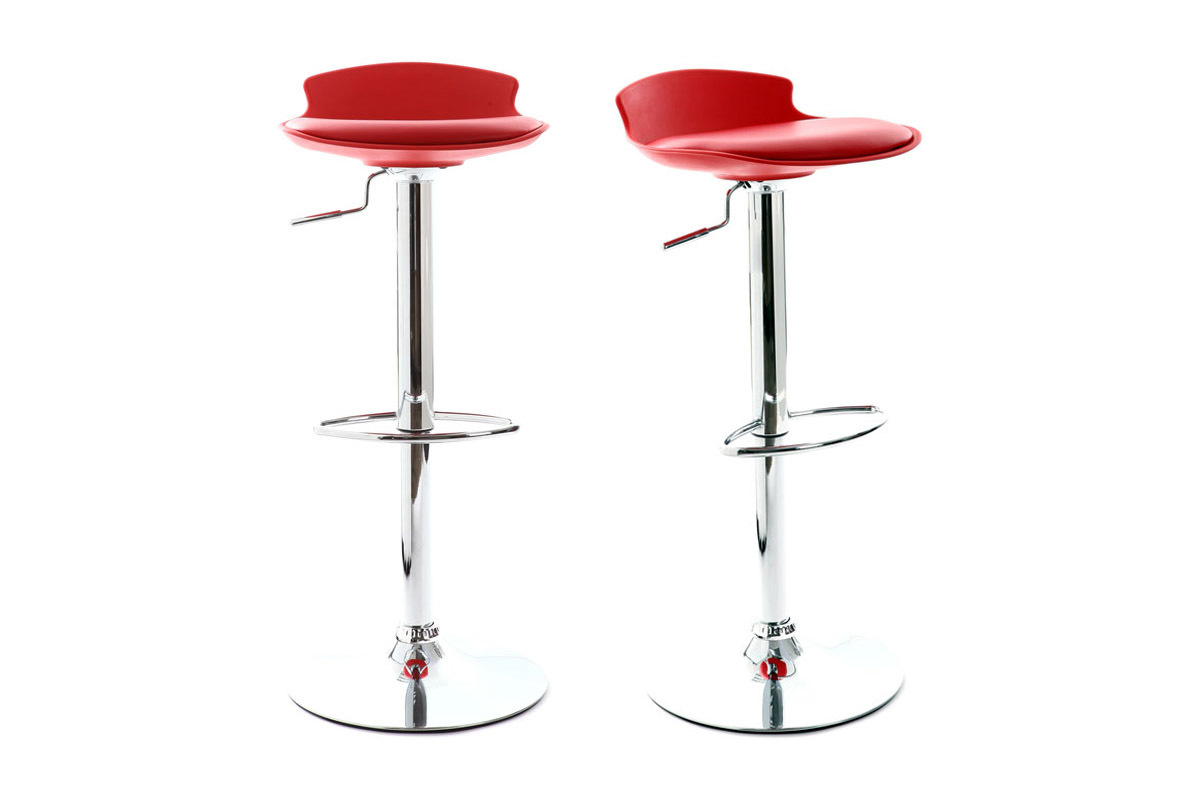 2er-Set Design-Barhocker Rot NOVA