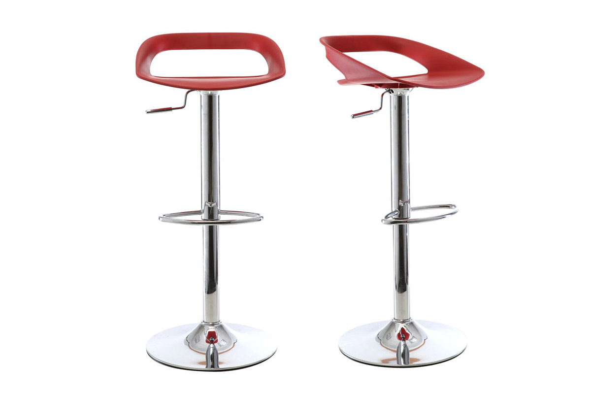 2er-Set Design-Barhocker Rot PHENIX