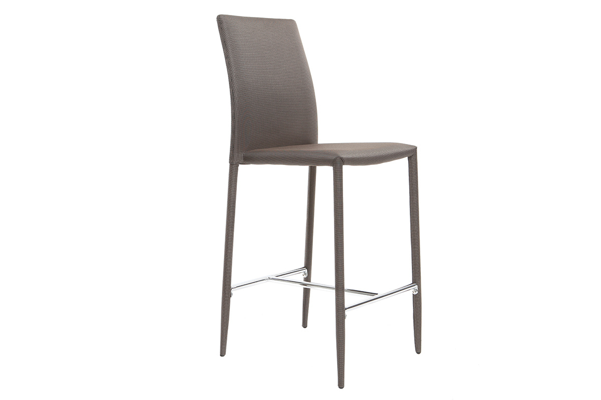 2er-Set Design-Barhocker/Sthle Taupe TALOS