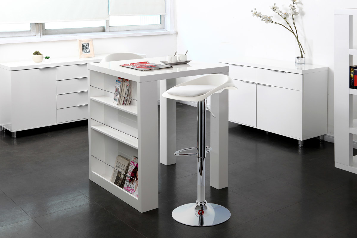 2er-Set Design-Barhocker Wei SYRIUS