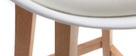 2er-Set Design-Barhocker Weiß und Holz 65 cm PAULINE
