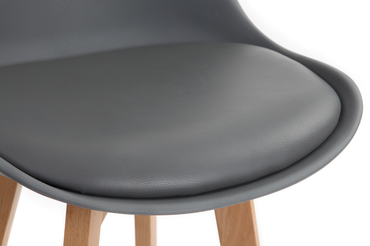 2er-Set Design-Barhocker Wei und Holz 65 cm PAULINE