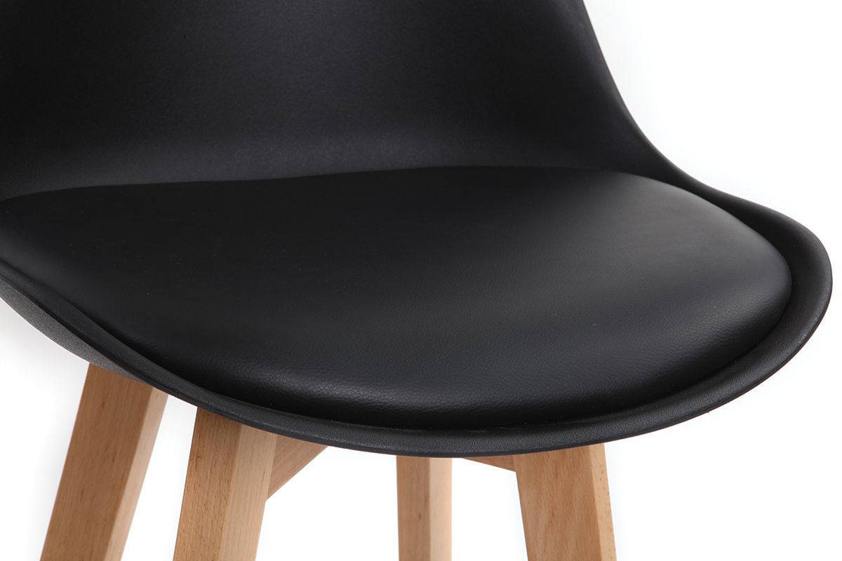 2er-Set Design-Barhocker Wei und Holz 65 cm PAULINE