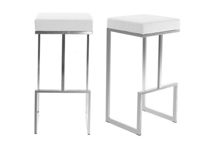 2er-Set Design-Hocker Wei&szlig; Omicron