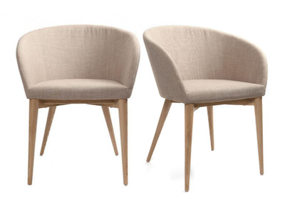 2er-Set Design-Sessel Beige DALIA