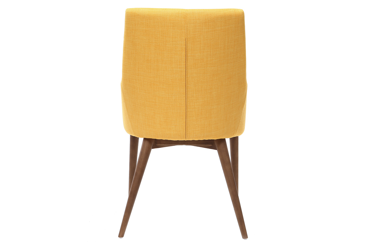 2er-Set Design-Sessel Holz und Stoff Gelb SHANA