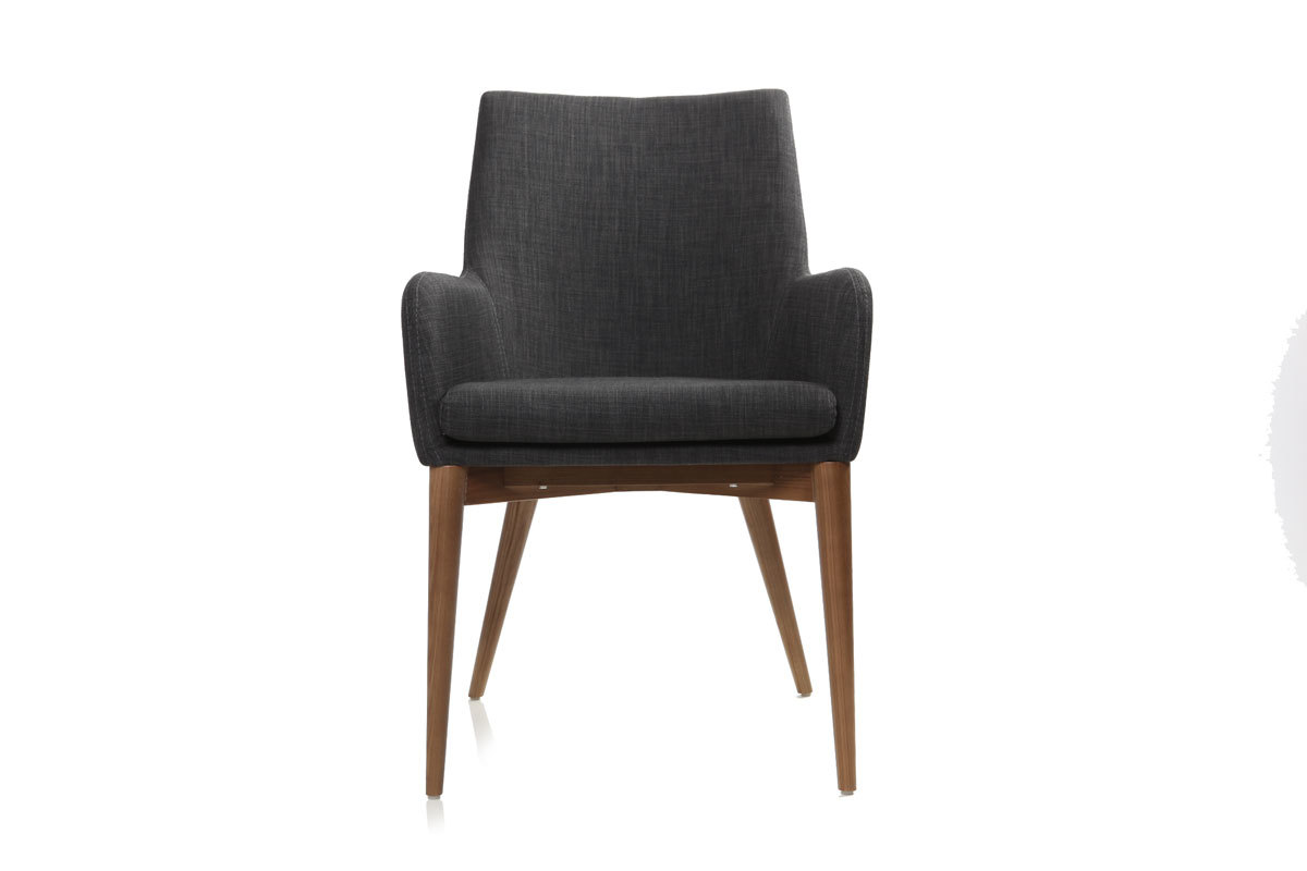 2er-Set Design-Sessel Polyester Grau Anthrazit SHANA