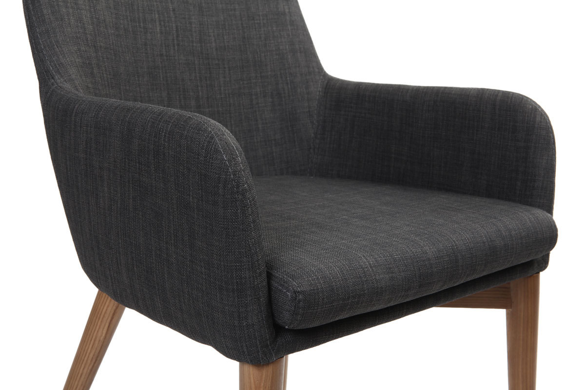 2er-Set Design-Sessel Polyester Grau Anthrazit SHANA