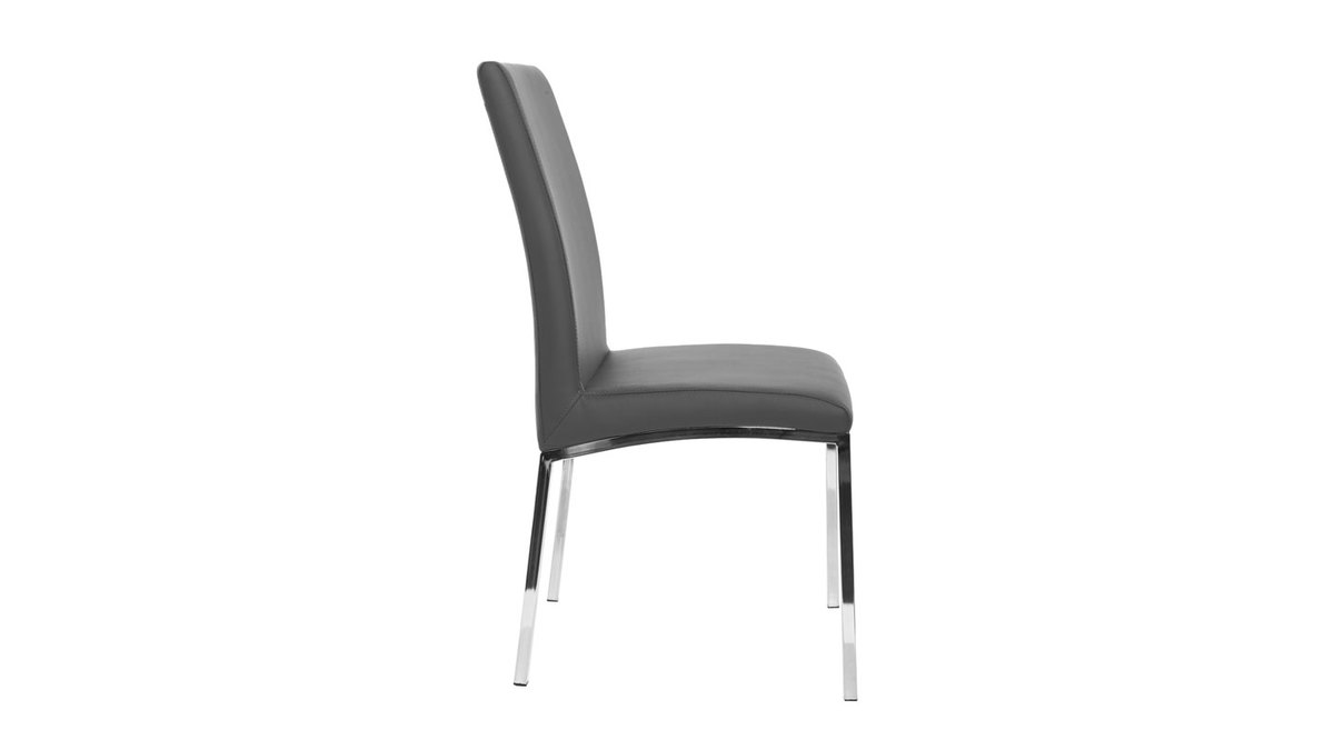 2er-Set Design-Stühle Polyurethan grau SIMEA
