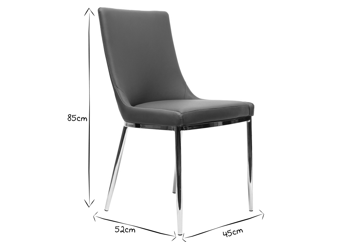 2er-Set Design-St�hle Polyurethan Taupe und Chromstahl IRA