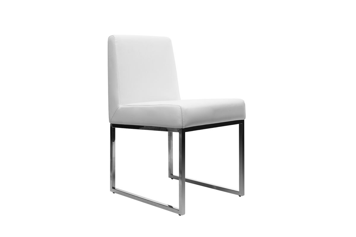 2er-Set Design-Sthle Polyurethan Wei und Chromstahl JUNIA