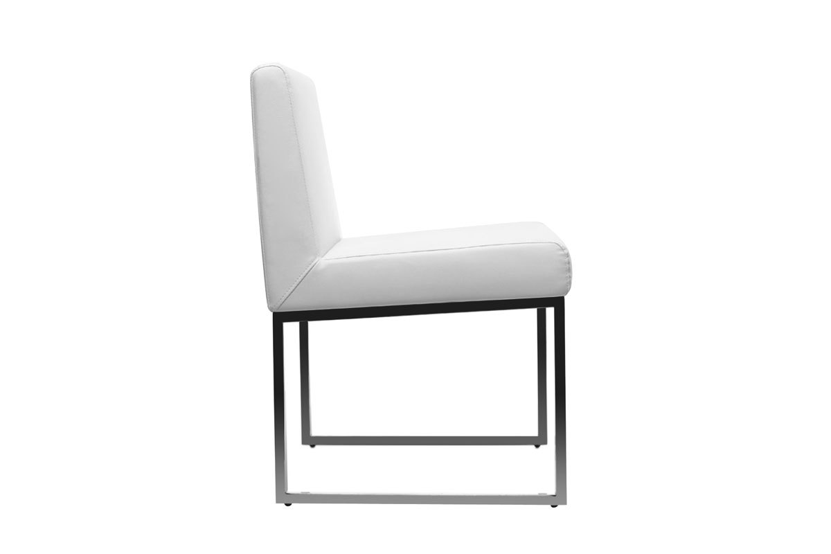 2er-Set Design-Sthle Polyurethan Wei und Chromstahl JUNIA