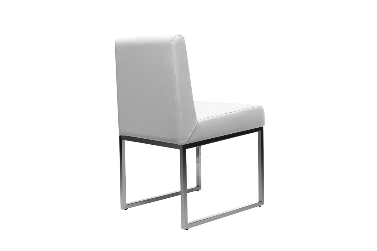 2er-Set Design-Sthle Polyurethan Wei und Chromstahl JUNIA