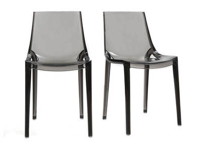 2er-Set Design-Stühle Rauchgrau YZEL