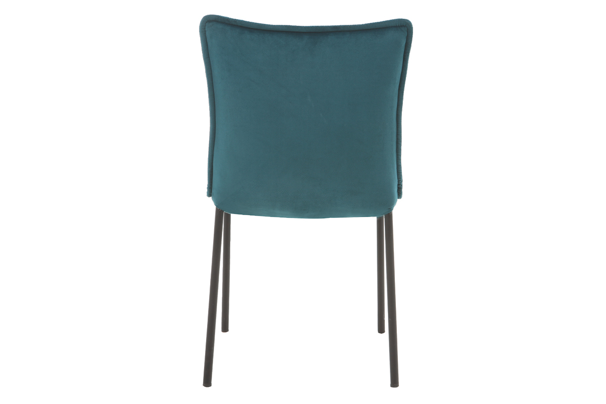 2er-Set Design-Sthle Samt Petrolblau SOLACE
