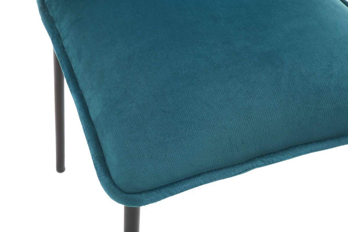 2er-Set Design-Sthle Samt Petrolblau SOLACE