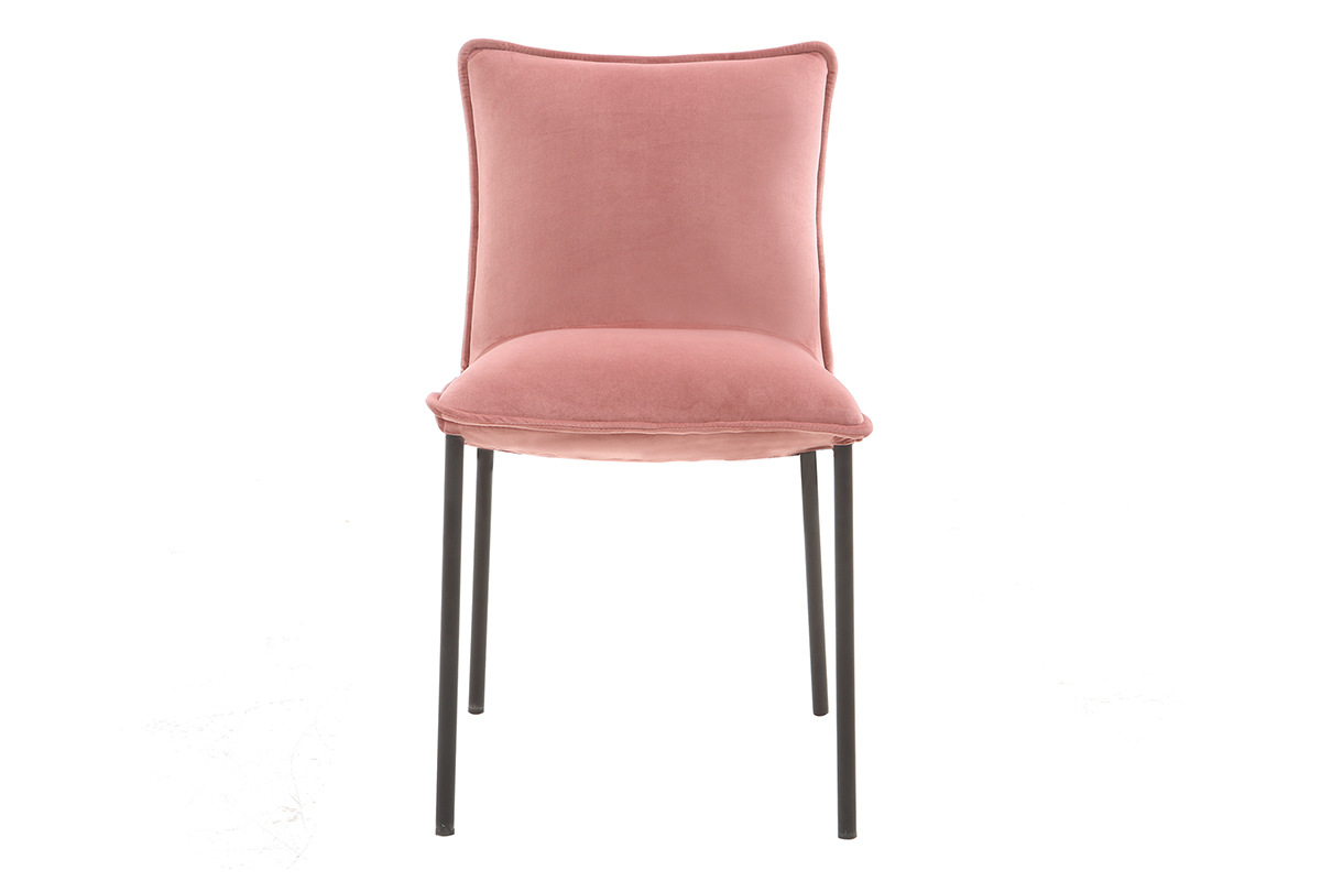 2er-Set Design-Sthle Samt Rosa SOLACE