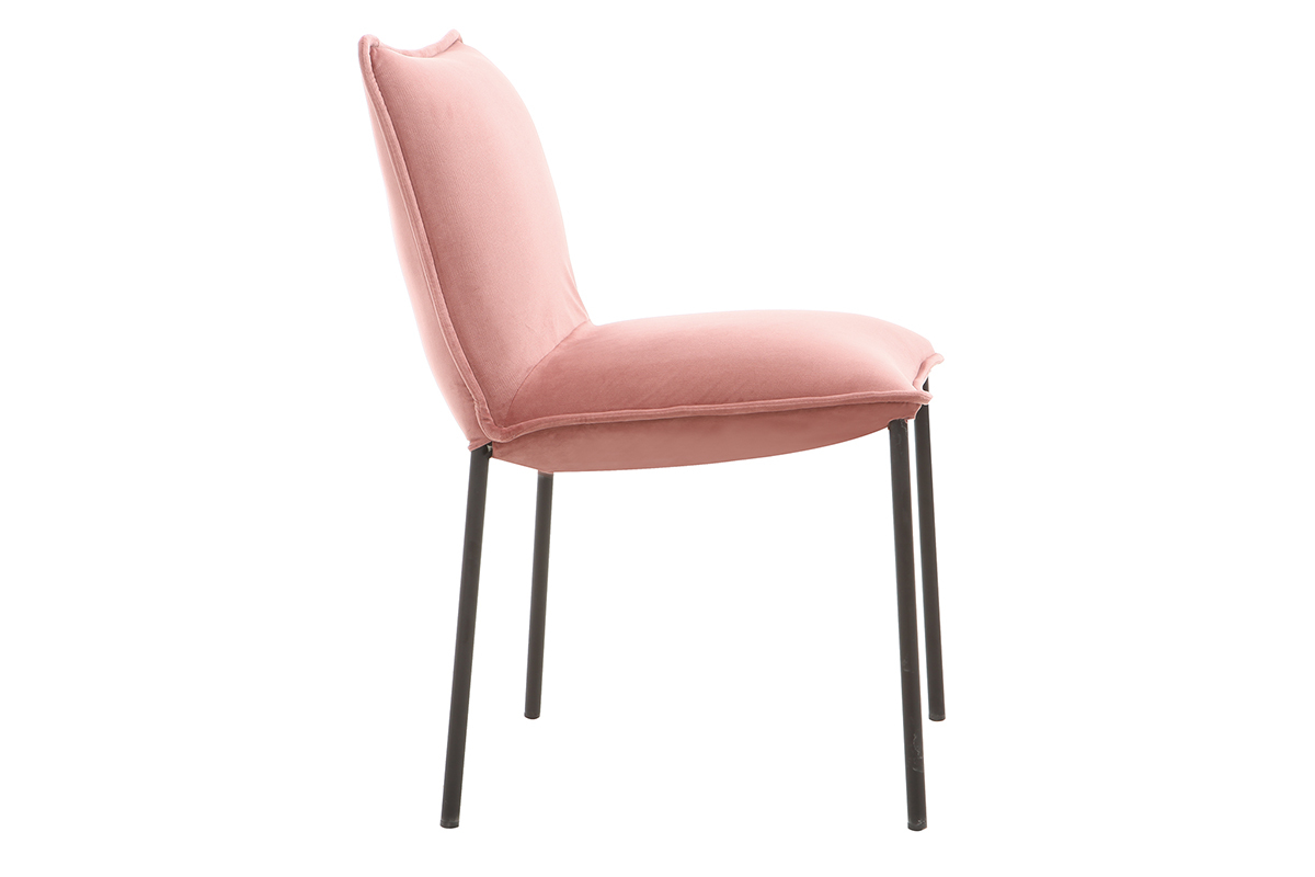 2er-Set Design-Sthle Samt Rosa SOLACE
