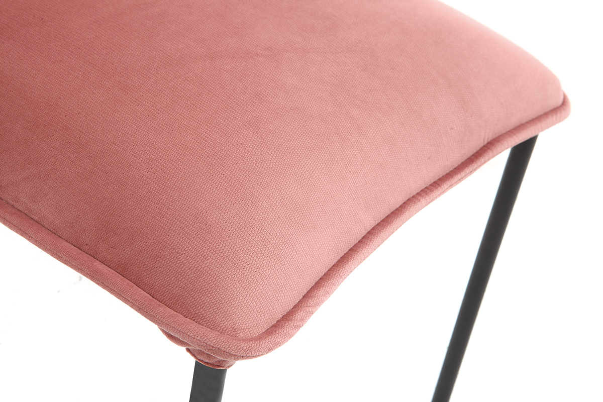 2er-Set Design-Sthle Samt Rosa SOLACE