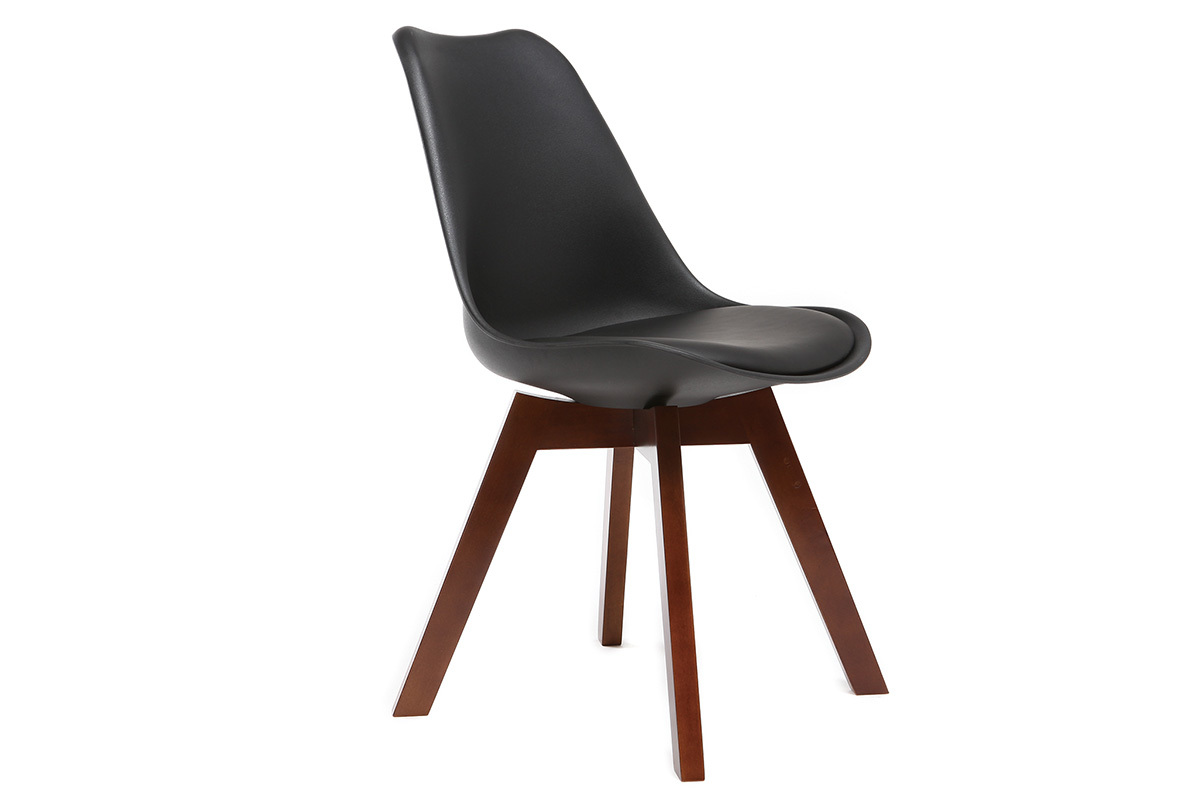 2er-Set Design-Sthle, Schwarz und Nussbaum PAULINE