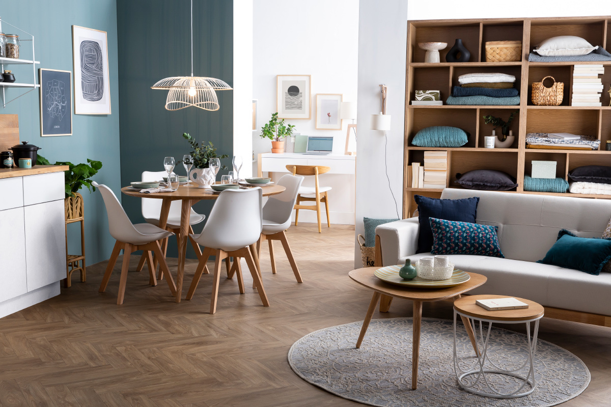 2er-Set Design-Sthle, Schwarz und Nussbaum PAULINE