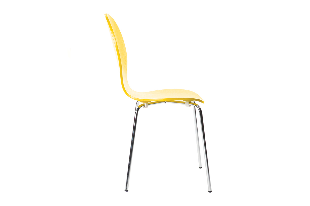 2er-Set Design-St�hle stapelbar Gelb NEW ABIGAIL