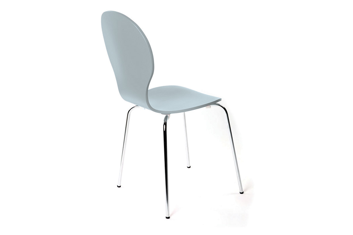 2er-Set Design-St�hle stapelbar Grau NEW ABIGAIL