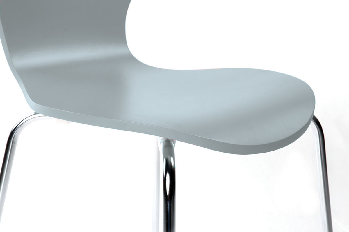 2er-Set Design-St�hle stapelbar Grau NEW ABIGAIL